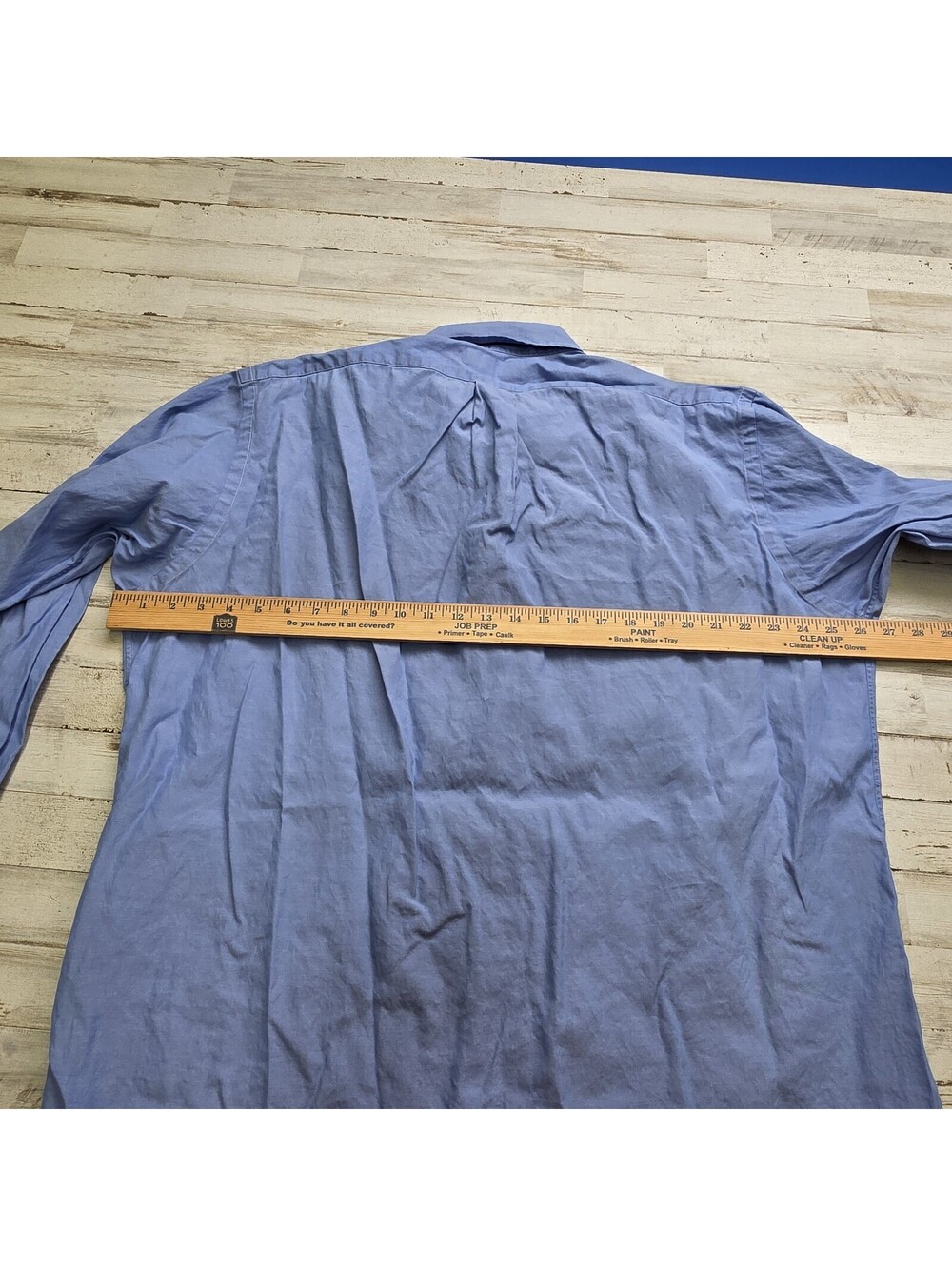 Polo Ralph Lauren 16 1/2 34-35 Classic Fit Solid Blue Button-Up Dress Shirt 2XL - Picture 5 of 5